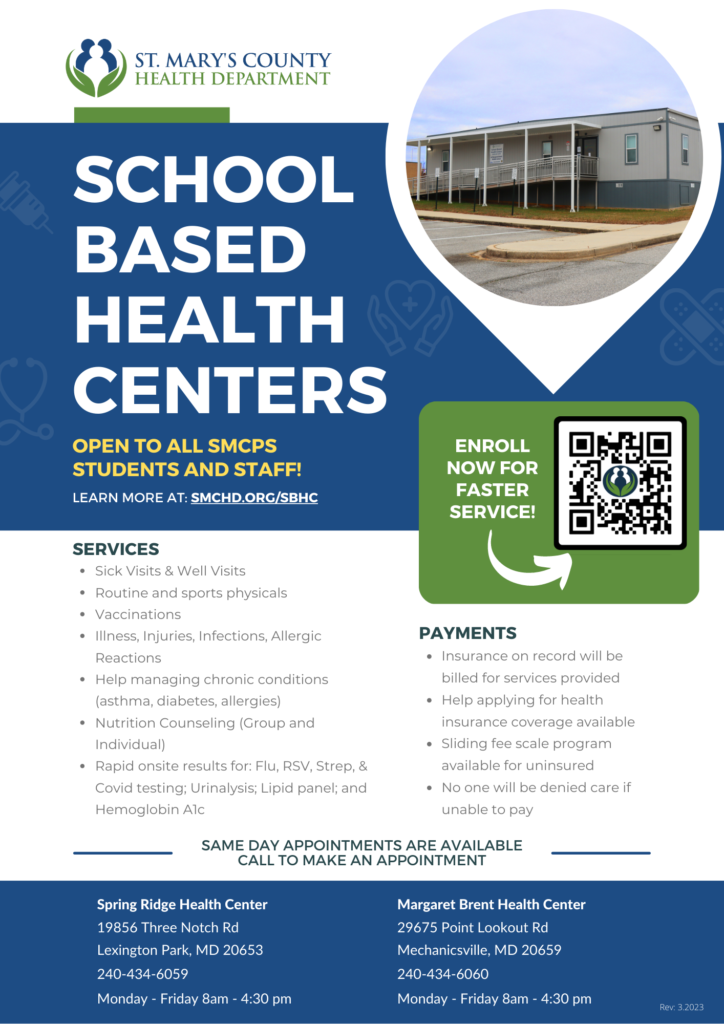 School-Based Health Centers - St. Mary's County Health Department