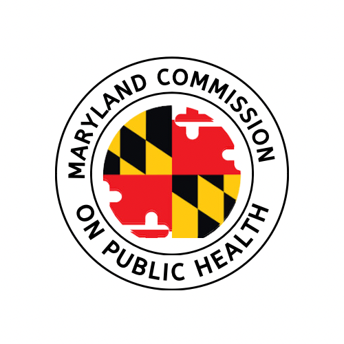 Maryland Commission on Public Health round logo with maryland flag in the center